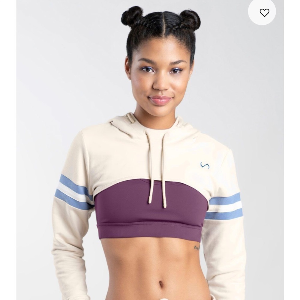 Athletic cropped top hoodie